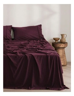 Superfine Washed Microfibre Sheet Set in Cherry