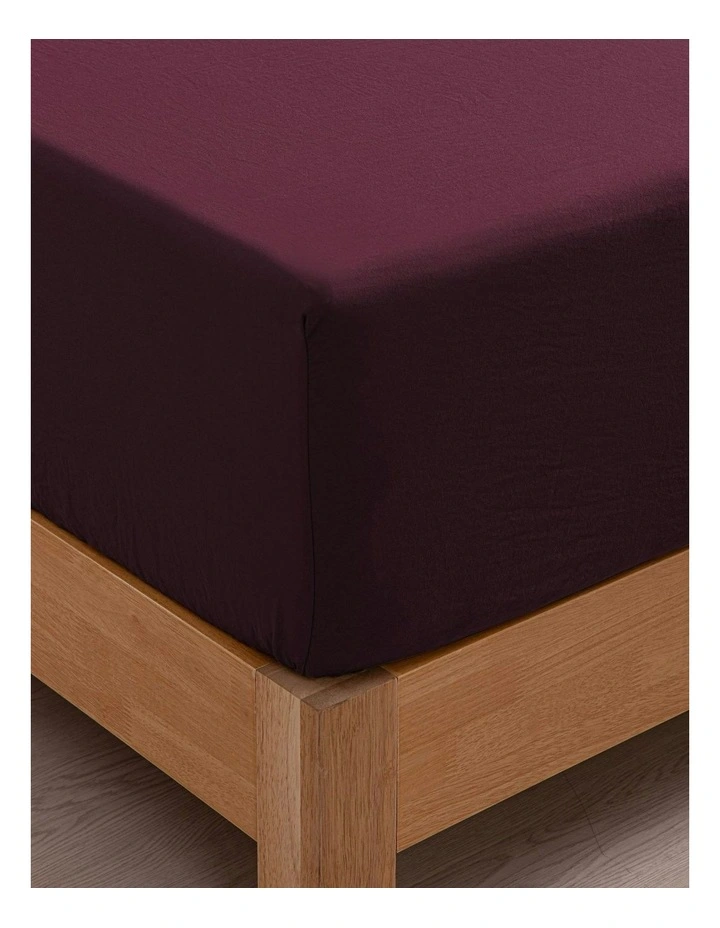 Superfine Washed Microfibre Sheet Set in Cherry image 3