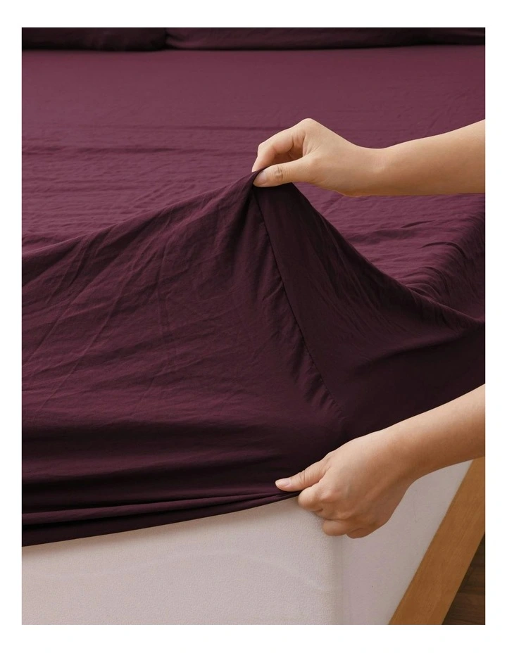 Superfine Washed Microfibre Sheet Set in Cherry image 6