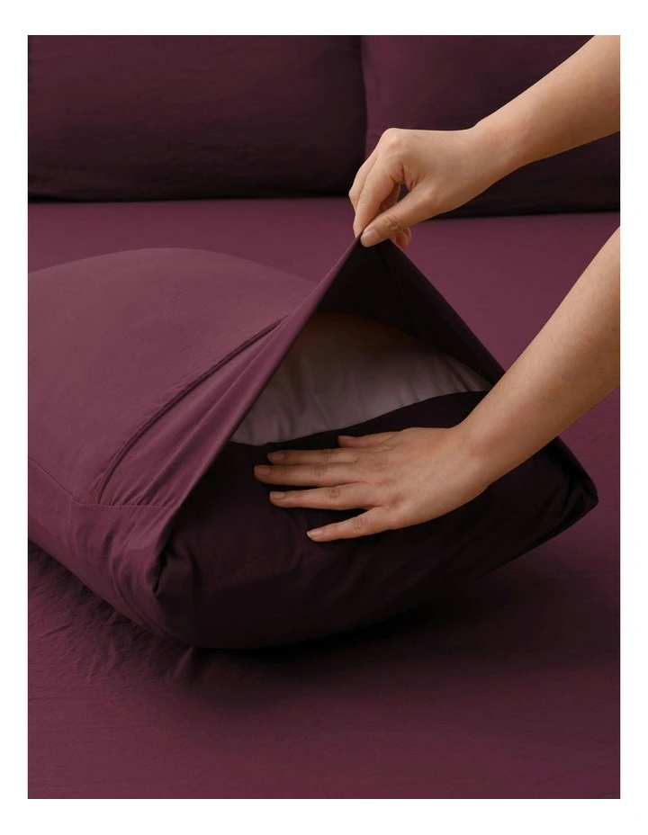 Superfine Washed Microfibre Sheet Set in Cherry image 7