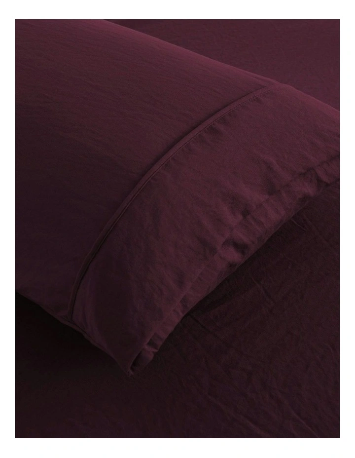 Superfine Washed Microfibre Combo Fitted Sheet Set in Cherry image 3