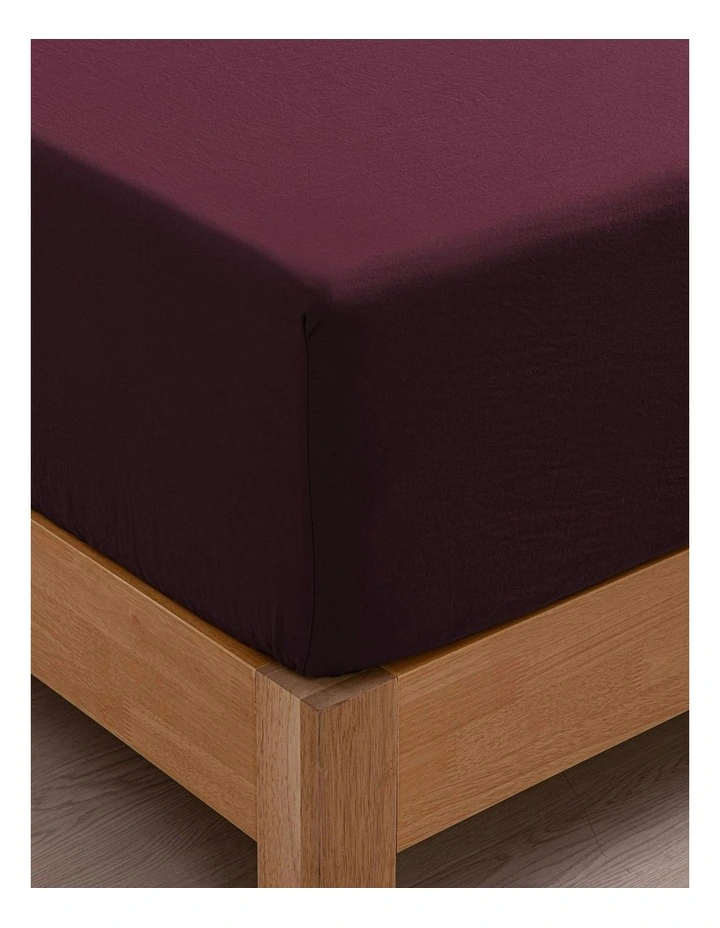 Superfine Washed Microfibre Combo Fitted Sheet Set in Cherry image 4
