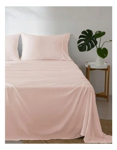 Superfine Washed Microfibre Sheet Set in Blush Pink