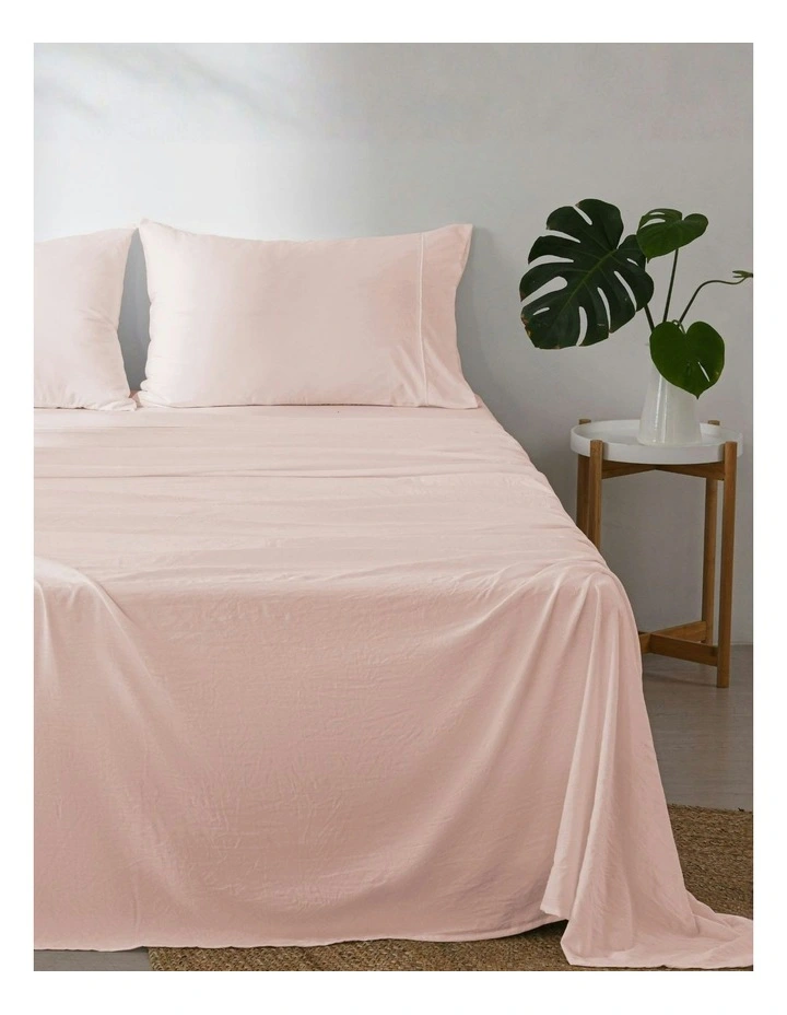 Superfine Washed Microfibre Sheet Set in Blush Pink image 1