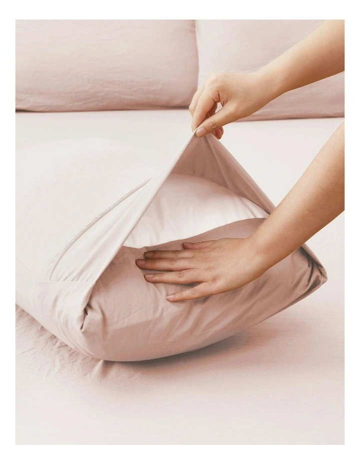 Superfine Washed Microfibre Sheet Set in Blush Pink image 7