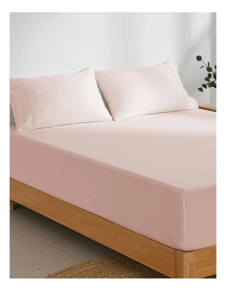 Superfine Washed Microfibre Combo Fitted Sheet Set in Blush Pink image 2