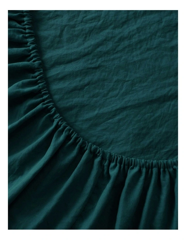 Superfine Washed Microfibre Sheet Set in Teal image 4