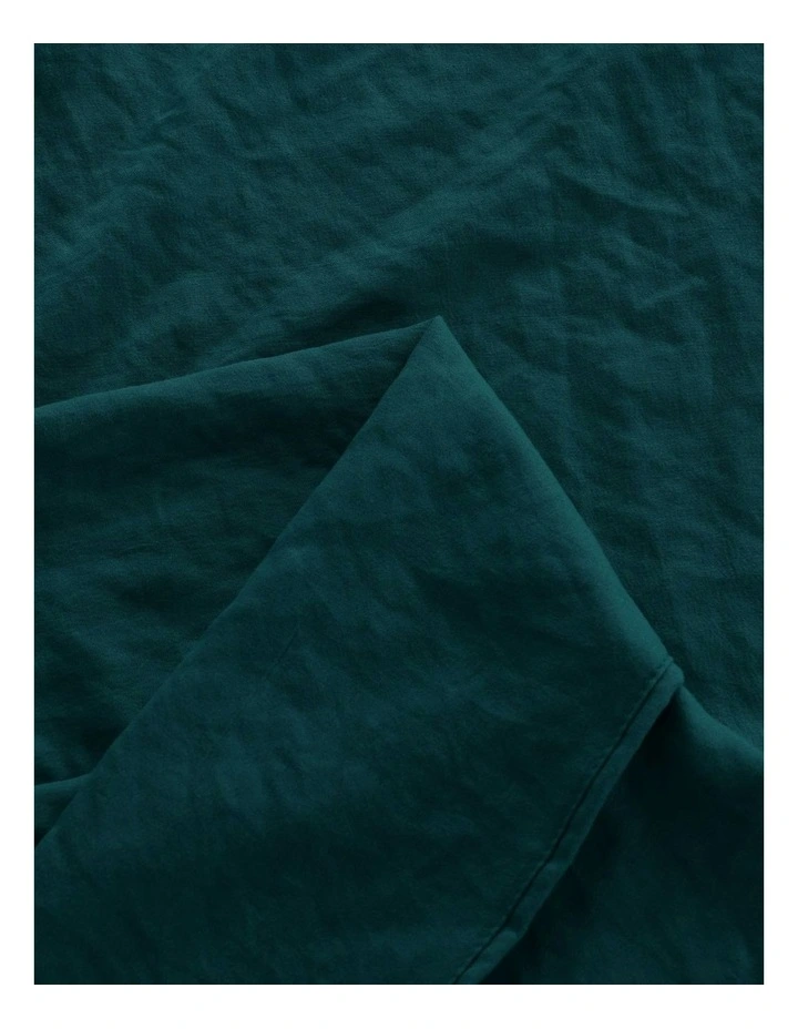 Superfine Washed Microfibre Sheet Set in Teal image 5
