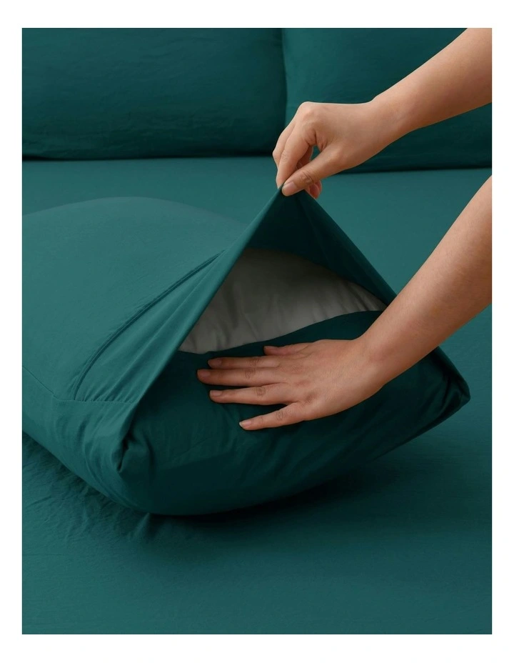Superfine Washed Microfibre Sheet Set in Teal image 7