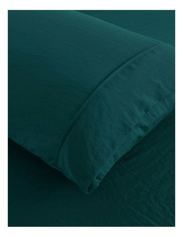Superfine Washed Microfibre Combo Fitted Sheet Set in Teal image 3