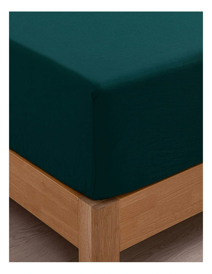 Superfine Washed Microfibre Combo Fitted Sheet Set in Teal image 4