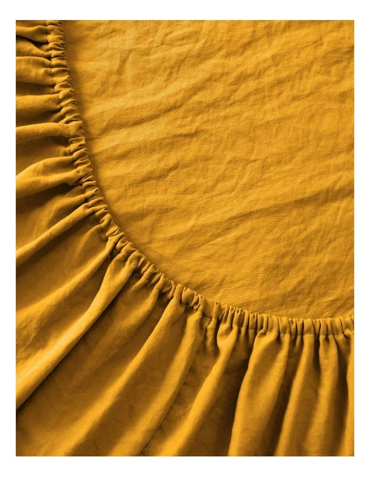 Superfine Washed Microfibre Sheet Set in Mustard image 4