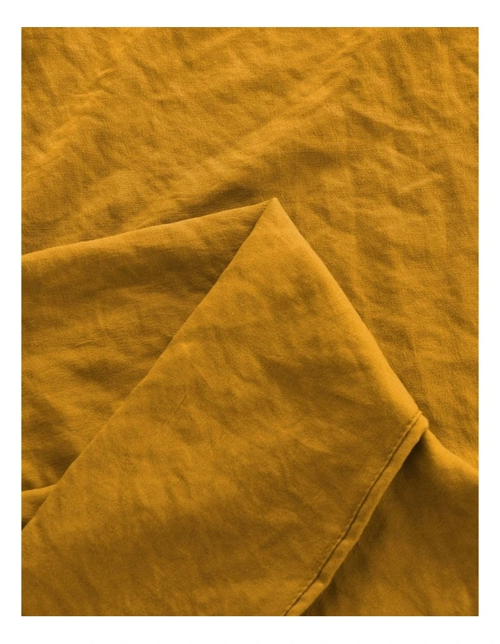Superfine Washed Microfibre Sheet Set in Mustard image 5