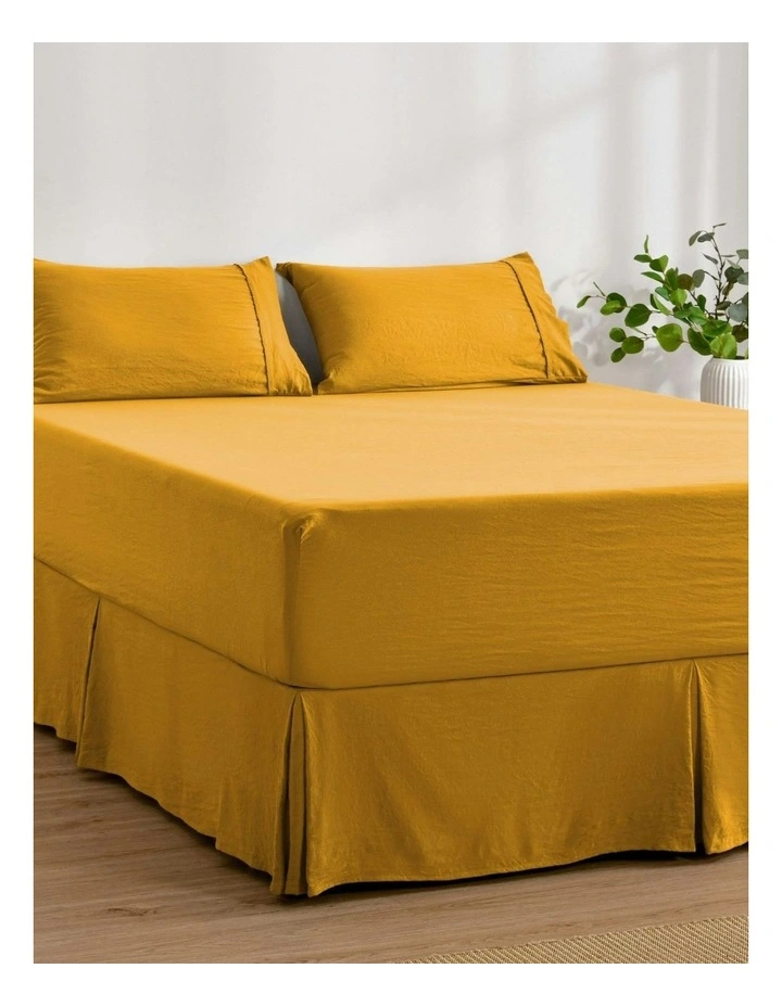 Superfine Washed Microfibre Pleated Valance in Mustard image 2