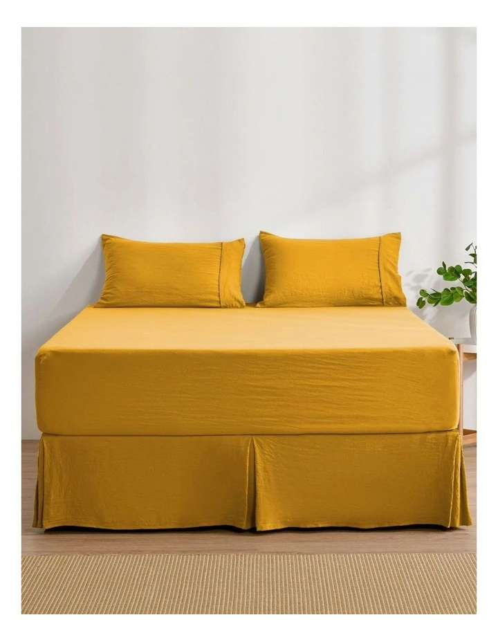 Superfine Washed Microfibre Pleated Valance in Mustard image 6