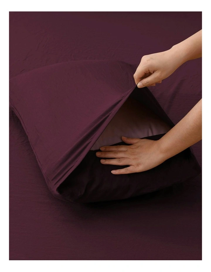 Superfine Washed Microfibre Quilt Cover Set in Cherry image 5