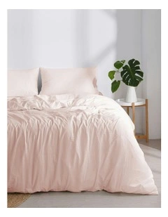 Superfine Washed Microfibre Quilt Cover Set in Blush Pink