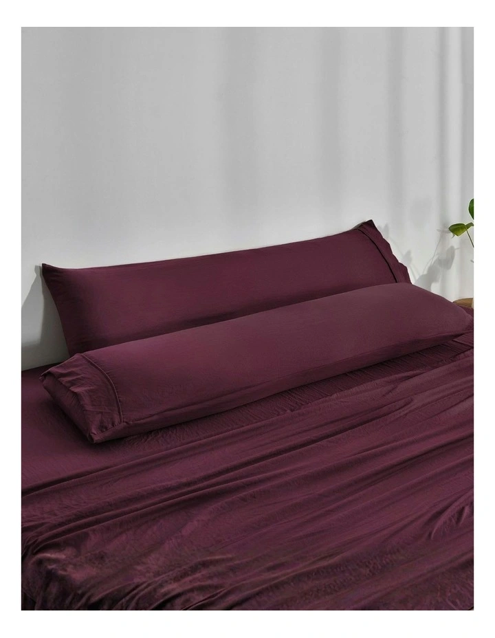 Superfine Washed Microfibre Body Pillowcase Twin Pack in Cherry image 1