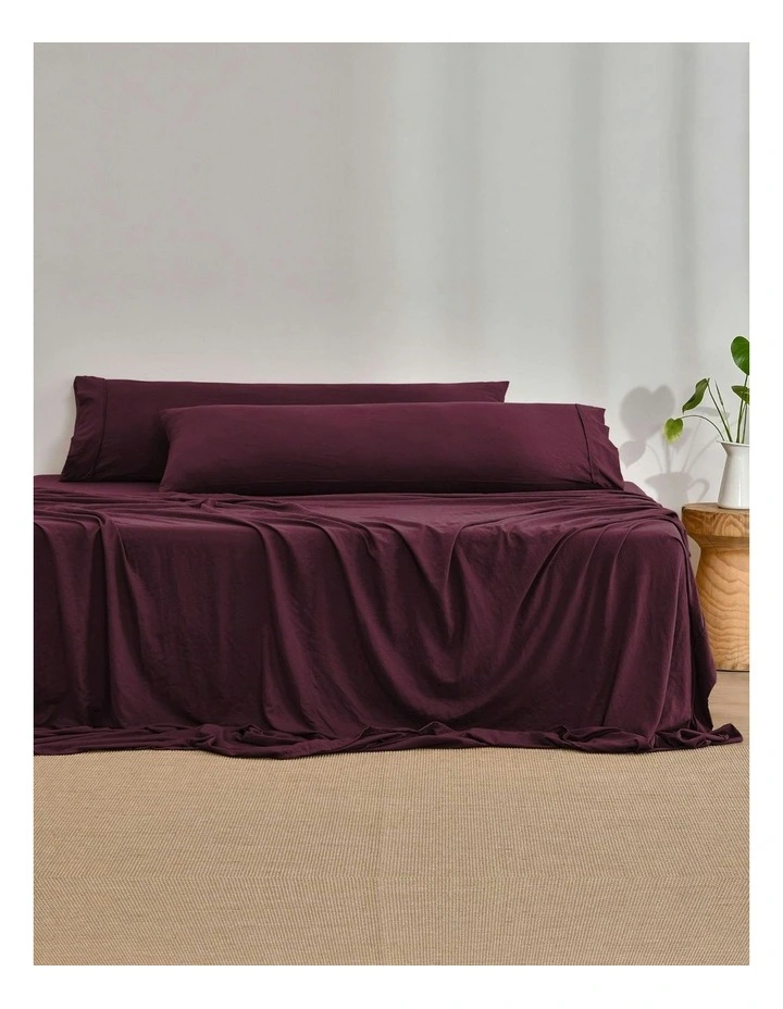 Superfine Washed Microfibre Body Pillowcase Twin Pack in Cherry image 2