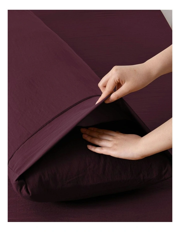 Superfine Washed Microfibre Body Pillowcase Twin Pack in Cherry image 4
