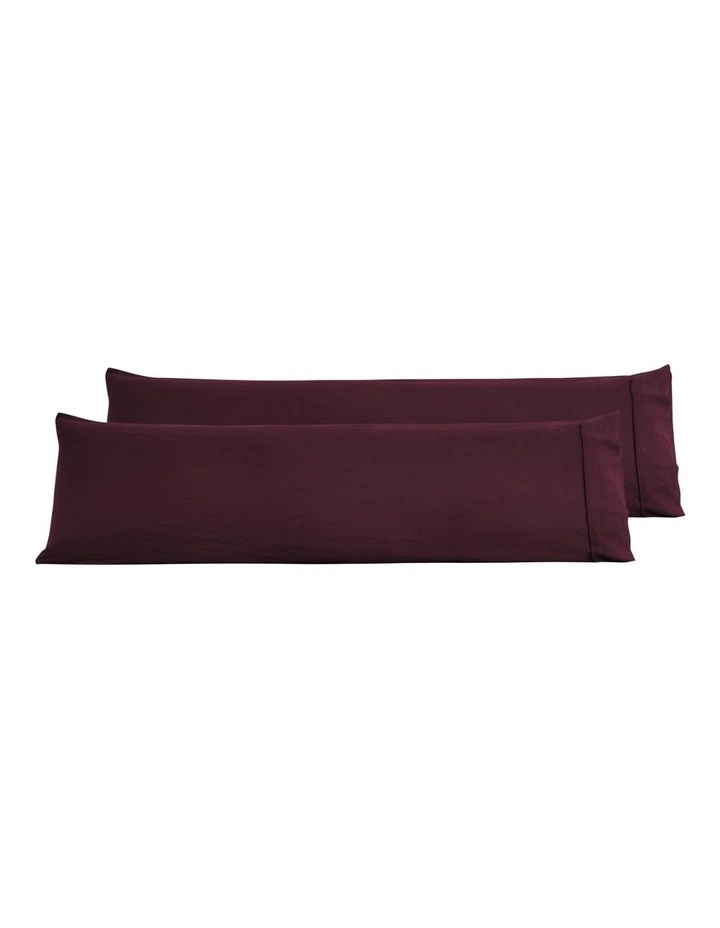 Superfine Washed Microfibre Body Pillowcase Twin Pack in Cherry image 5