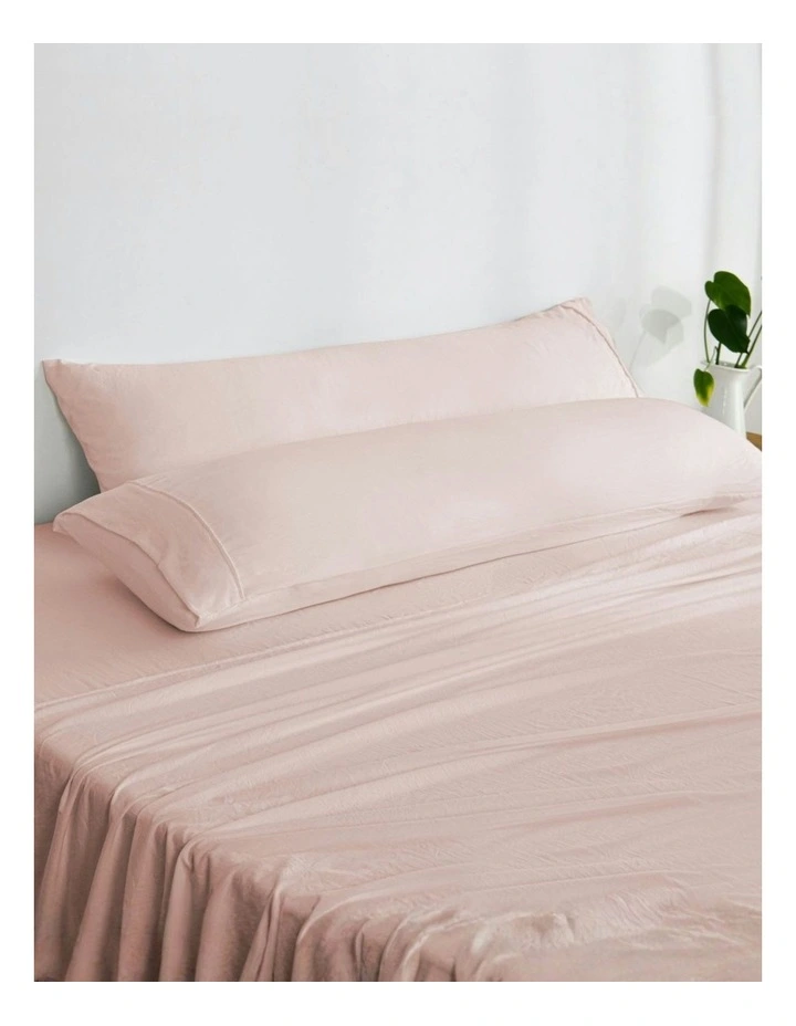 Superfine Washed Microfibre Body Pillowcase Twin Pack in Blush Pink image 1