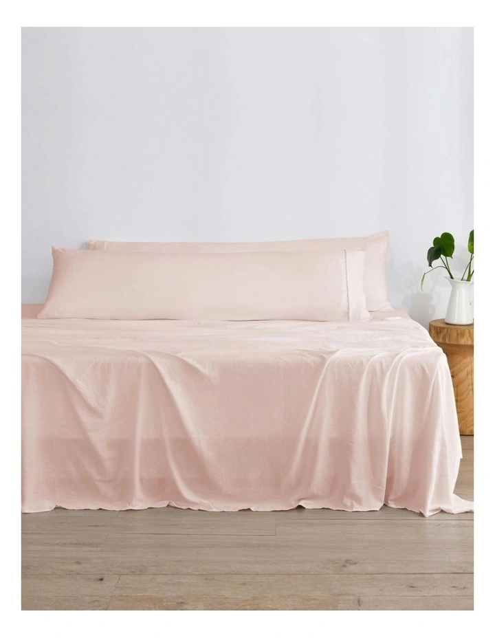 Superfine Washed Microfibre Body Pillowcase Twin Pack in Blush Pink image 2