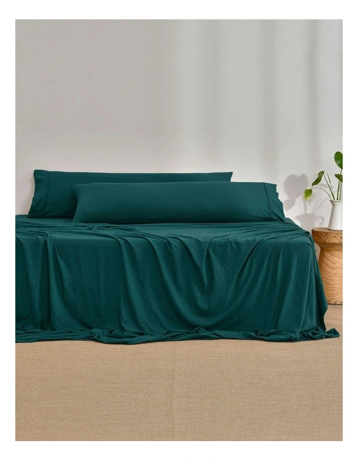 Superfine Washed Microfibre Body Pillowcase Twin Pack in Teal image 2