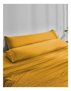 Superfine Washed Microfibre Body Pillowcase Twin Pack in Mustard