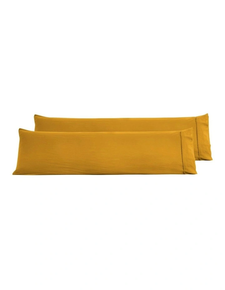 Superfine Washed Microfibre Body Pillowcase Twin Pack in Mustard image 5