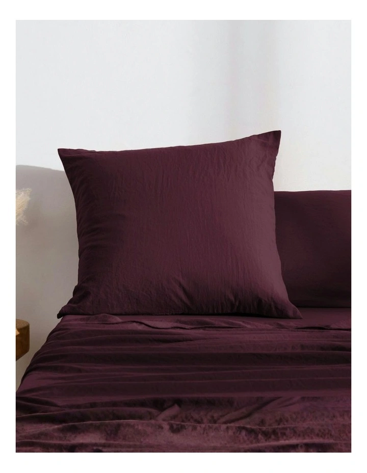 Superfine Washed Microfibre European Pillowcase in Cherry image 1