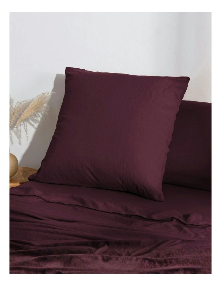 Superfine Washed Microfibre European Pillowcase in Cherry image 2