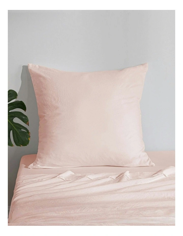 Superfine Washed Microfibre European Pillowcase in Blush Pink image 1