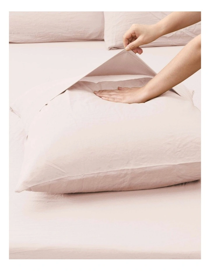 Superfine Washed Microfibre European Pillowcase in Blush Pink image 4