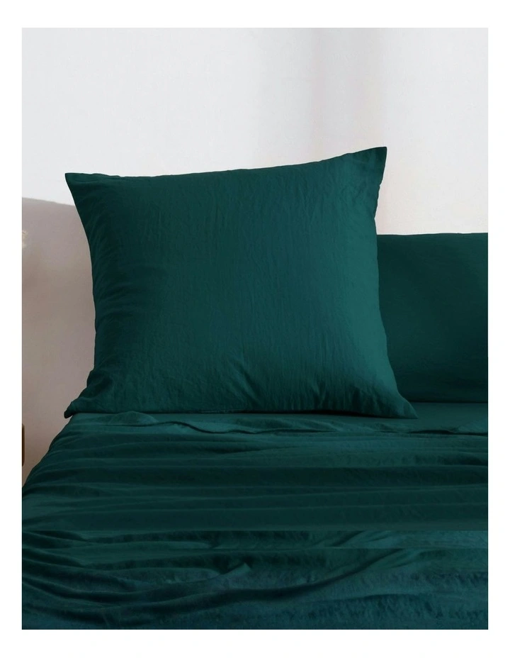 Superfine Washed Microfibre European Pillowcase in Teal image 1