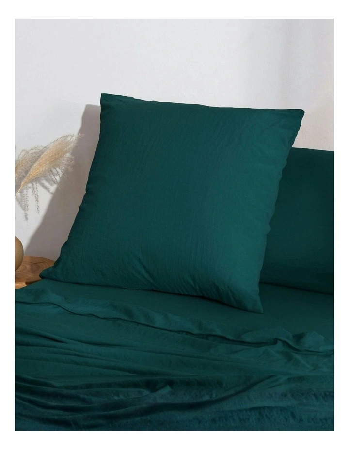 Superfine Washed Microfibre European Pillowcase in Teal image 2
