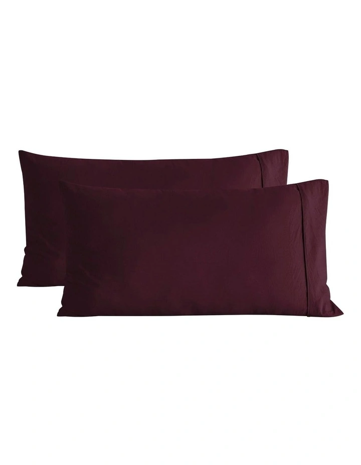 Superfine Washed Microfibre King Pillowcase Twin Pack in Cherry image 6