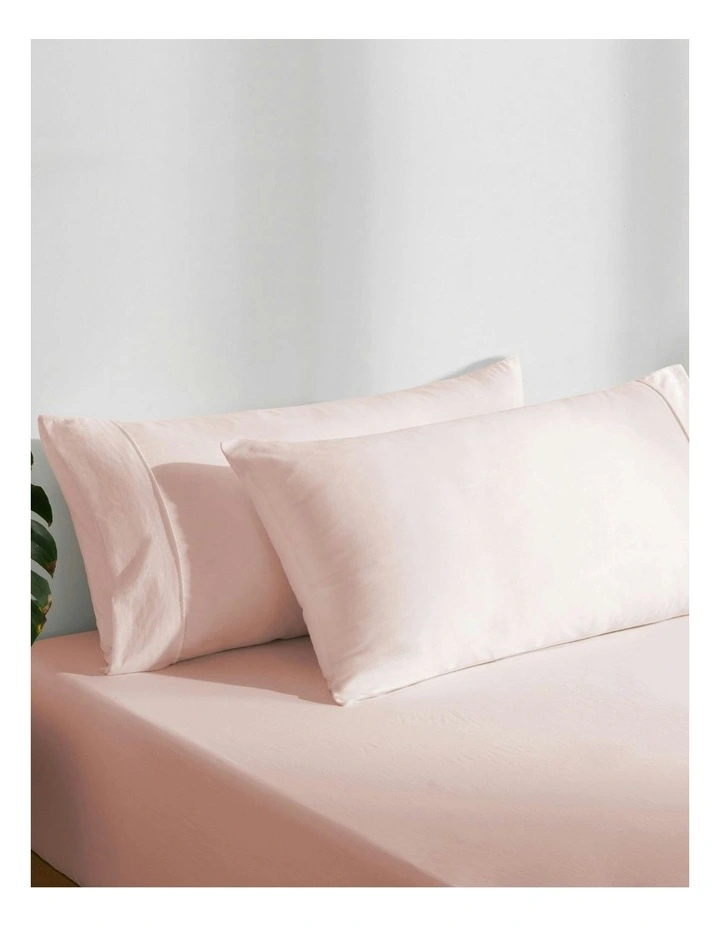Superfine Washed Microfibre King Pillowcase Twin Pack in Blush Pink image 2