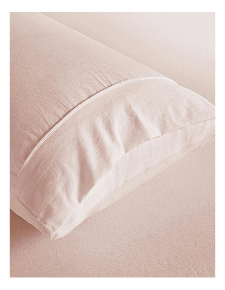 Superfine Washed Microfibre King Pillowcase Twin Pack in Blush Pink image 4