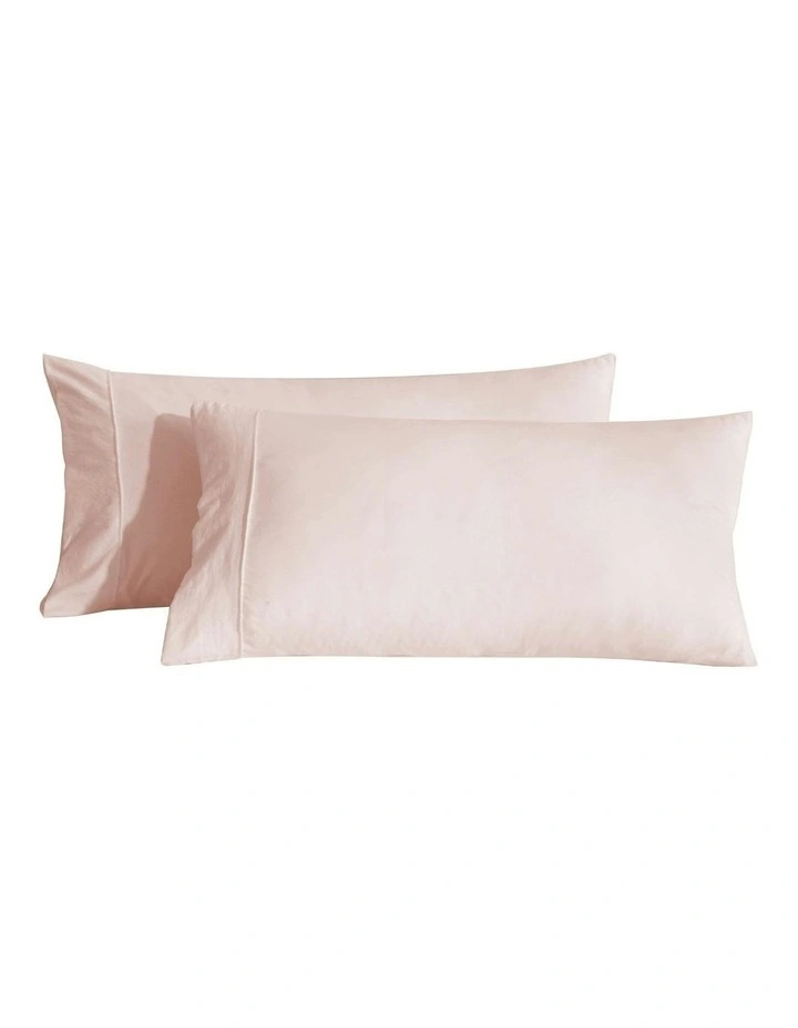Superfine Washed Microfibre King Pillowcase Twin Pack in Blush Pink image 6