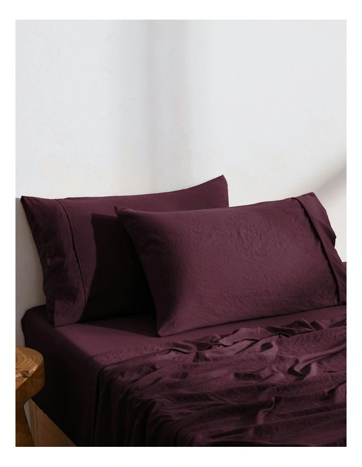 Superfine Washed Microfibre Standard Pillowcase Twin Pack in Cherry image 2