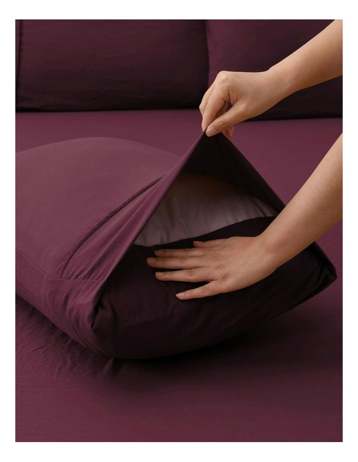 Superfine Washed Microfibre Standard Pillowcase Twin Pack in Cherry image 5