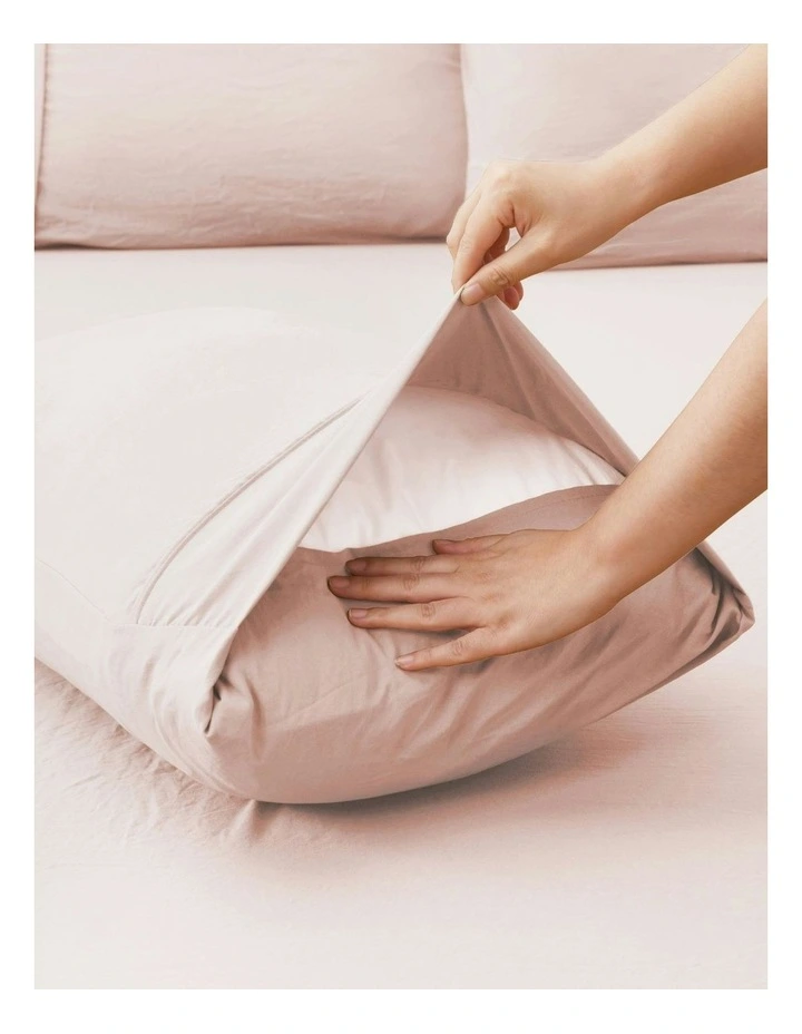 Superfine Washed Microfibre Standard Pillowcase Twin Pack in Blush Pink image 5