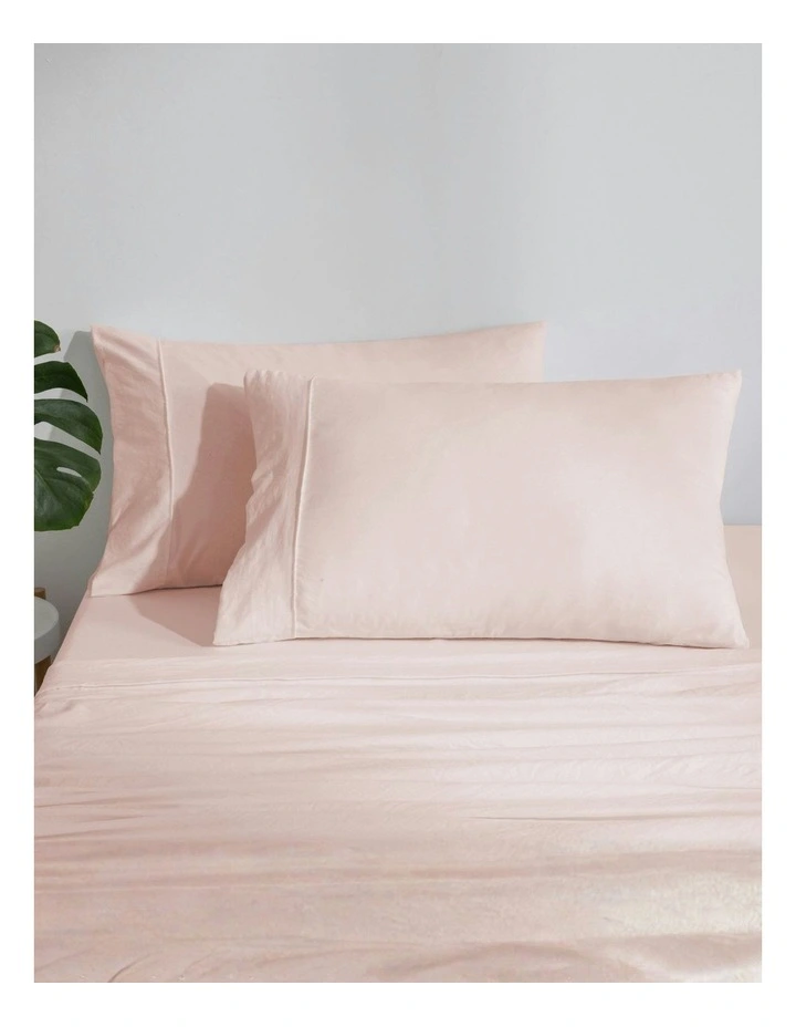 Superfine Washed Microfibre Standard Pillowcase Twin Pack in Blush Pink image 7