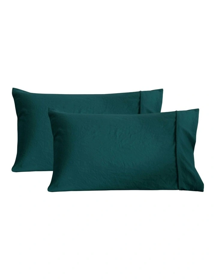 Superfine Washed Microfibre Standard Pillowcase Twin Pack in Teal image 6