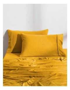 Superfine Washed Microfibre Standard Pillowcase Twin Pack in Mustard