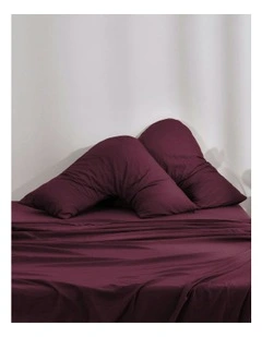 Superfine Washed Microfibre V-Shape Pillowcase Twin Pack in Cherry