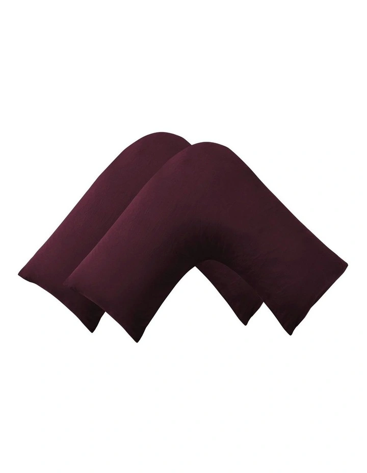 Superfine Washed Microfibre V-Shape Pillowcase Twin Pack in Cherry image 5