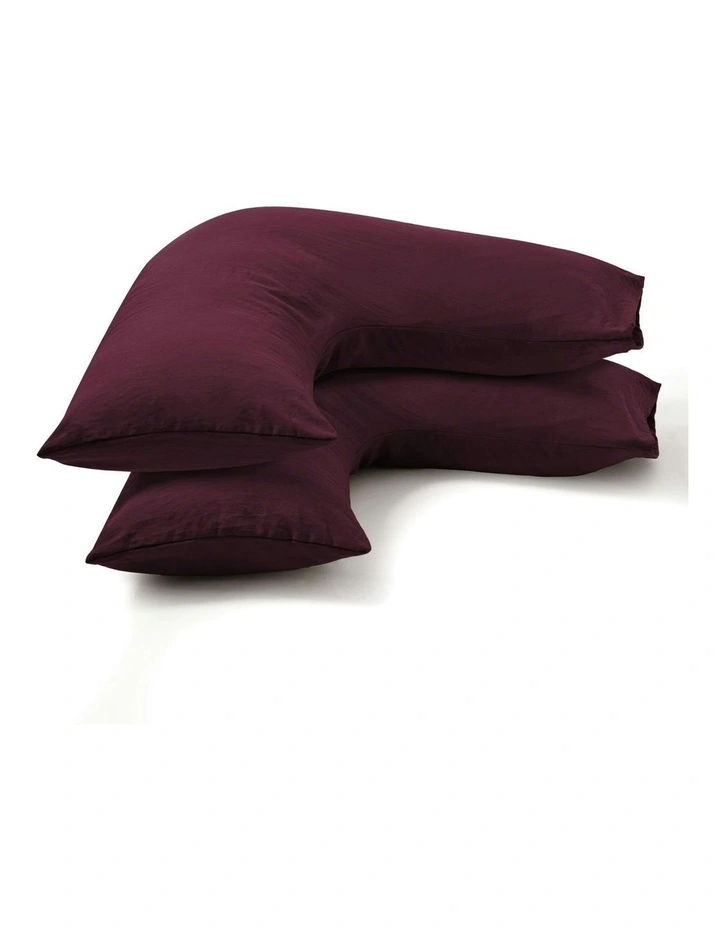 Superfine Washed Microfibre V-Shape Pillowcase Twin Pack in Cherry image 6