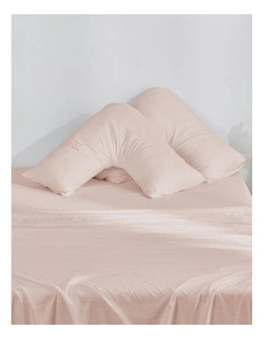 Superfine Washed Microfibre V-Shape Pillowcase Twin Pack in Blush Pink